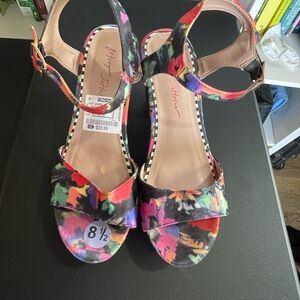 Betsey Johnson Colorful Platform High Heels with Strappy Design
